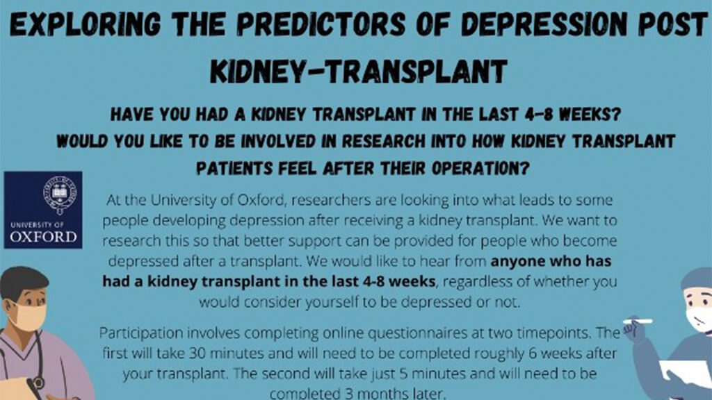 Participate in research study to improve lives of people with kidney disease.